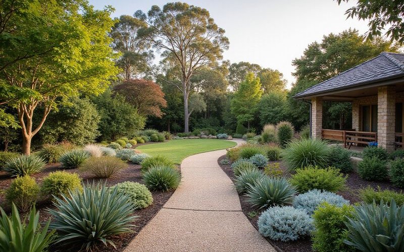 Landscape concept design plan showing garden layout zones and key features