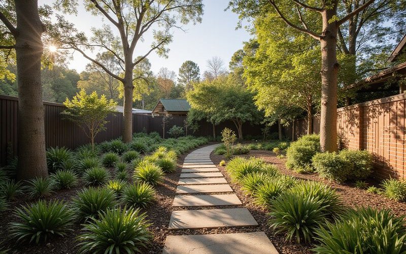 Steep sloping Melbourne block before landscaping showing gradient and natural drainage patterns